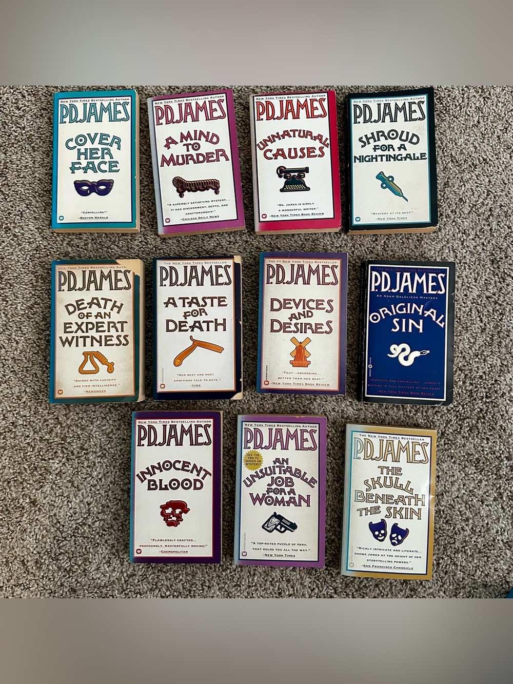 PD James Classic Mystery Paperback Book Set